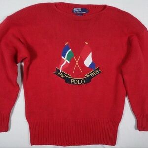 vintage Polo by Ralph Lauren “Crossed Flags” knit sweater (M)